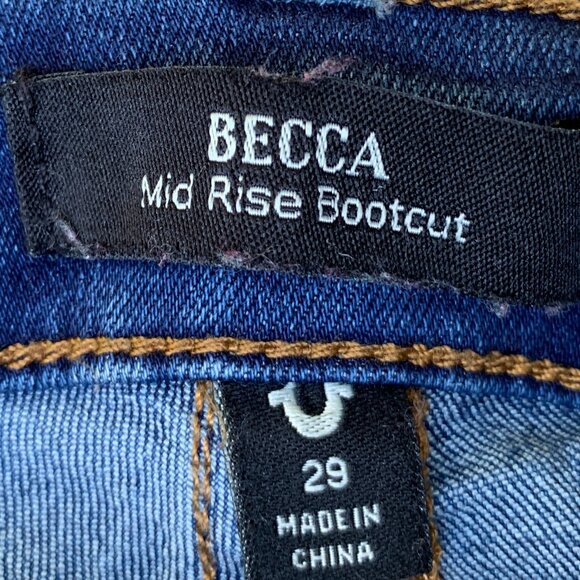 True Religion Becca Mid Rise Boot Cut Jeans Sz 29 - Picture 13 of 14